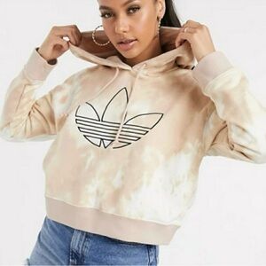 Adidas Originals cropped tie-dye hoodie